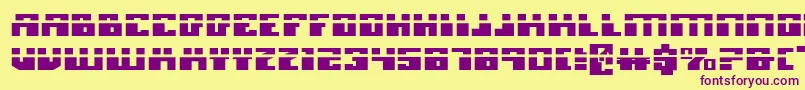MicronianExpandedLaser Font – Purple Fonts on Yellow Background