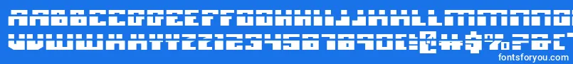 MicronianExpandedLaser Font – White Fonts on Blue Background