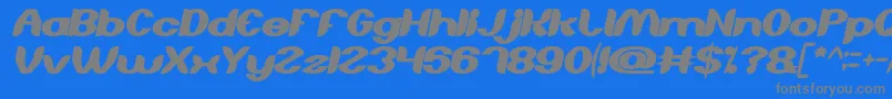 AboutYouBoldItalic-Schriftart – Graue Schriften auf blauem Hintergrund