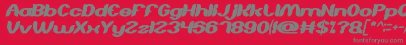 フォントAboutYouBoldItalic – 赤い背景に灰色の文字