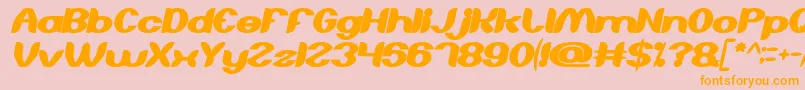 AboutYouBoldItalic Font – Orange Fonts on Pink Background