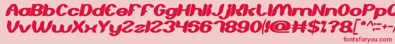 AboutYouBoldItalic-Schriftart – Rote Schriften auf rosa Hintergrund