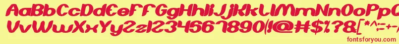 AboutYouBoldItalic Font – Red Fonts on Yellow Background