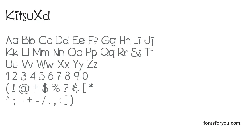 Czcionka KitsuXd – alfabet, cyfry, specjalne znaki