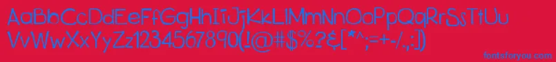 KitsuXd Font – Blue Fonts on Red Background