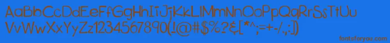KitsuXd Font – Brown Fonts on Blue Background