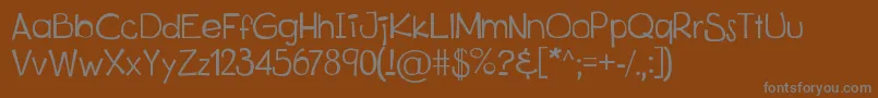 Fonte KitsuXd – fontes cinzas em um fundo marrom