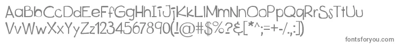 KitsuXd-fontti – harmaat kirjasimet valkoisella taustalla