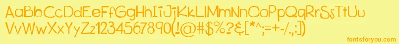 KitsuXd-Schriftart – Orangefarbene Schriften auf gelbem Hintergrund