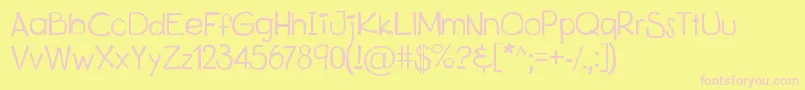 KitsuXd-Schriftart – Rosa Schriften auf gelbem Hintergrund