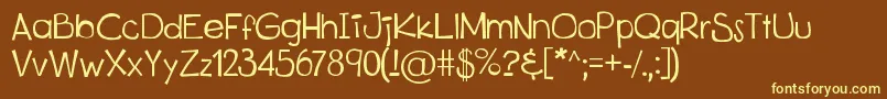 KitsuXd Font – Yellow Fonts on Brown Background