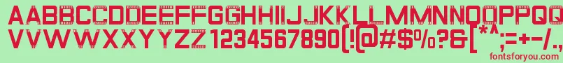 Gratis Font – Red Fonts on Green Background