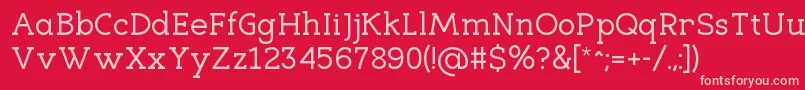 EligibleRegular-fontti – vaaleanpunaiset fontit punaisella taustalla