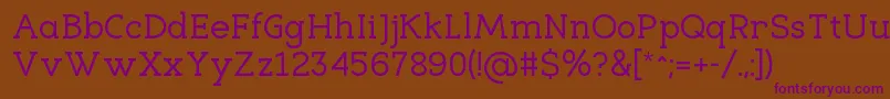Czcionka EligibleRegular – fioletowe czcionki na brązowym tle
