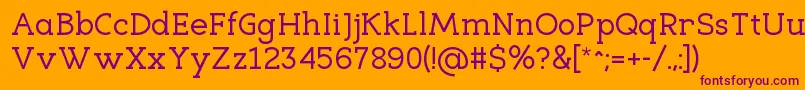 フォントEligibleRegular – オレンジの背景に紫のフォント