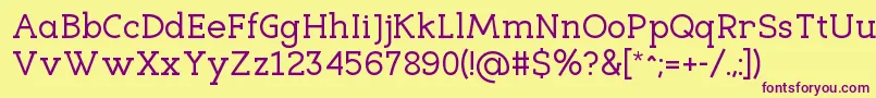 EligibleRegular Font – Purple Fonts on Yellow Background