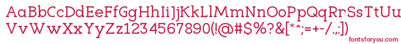 フォントEligibleRegular – 白い背景に赤い文字