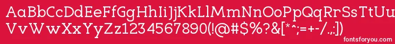EligibleRegular-fontti – valkoiset fontit punaisella taustalla