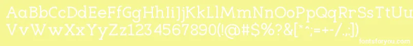 EligibleRegular-Schriftart – Weiße Schriften auf gelbem Hintergrund