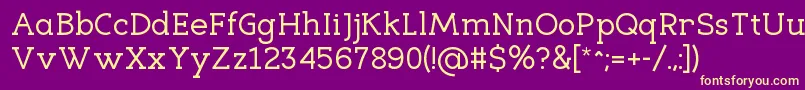 フォントEligibleRegular – 紫の背景に黄色のフォント