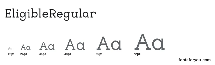 Размеры шрифта EligibleRegular