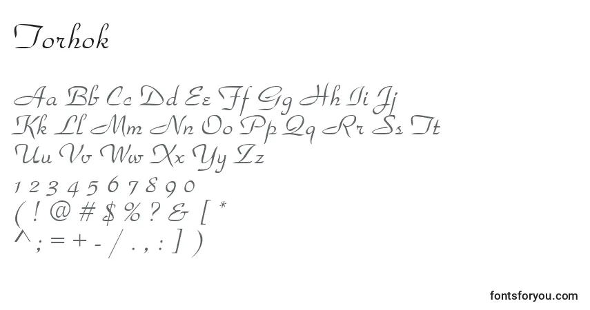 Шрифт Torhok – алфавит, цифры, специальные символы