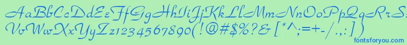 Torhok Font – Blue Fonts on Green Background