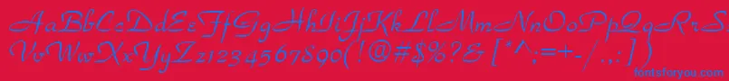 Torhok Font – Blue Fonts on Red Background