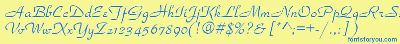 Torhok Font – Blue Fonts on Yellow Background