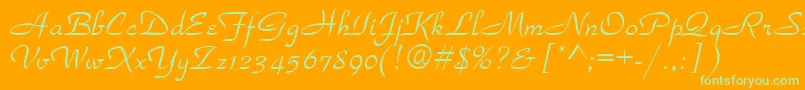 Torhok Font – Green Fonts on Orange Background