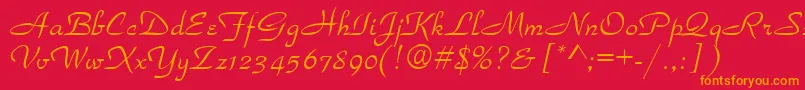 Torhok Font – Orange Fonts on Red Background