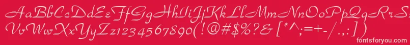 Torhok Font – Pink Fonts on Red Background