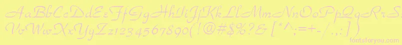 Torhok Font – Pink Fonts on Yellow Background