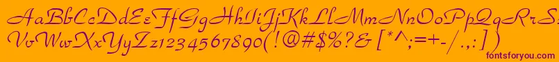 Torhok Font – Purple Fonts on Orange Background