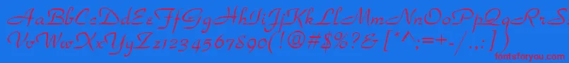 フォントTorhok – 赤い文字の青い背景