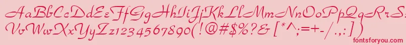 フォントTorhok – ピンクの背景に赤い文字