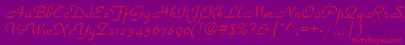 フォントTorhok – 紫の背景に赤い文字