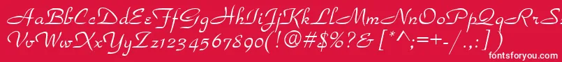 Fonte Torhok – fontes brancas em um fundo vermelho