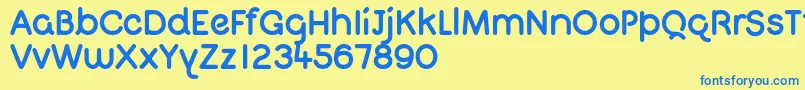 QuigletFree Font – Blue Fonts on Yellow Background