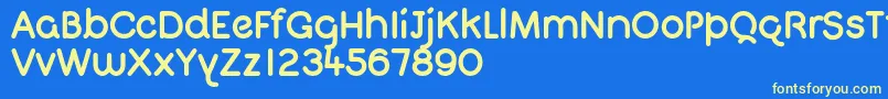 QuigletFree Font – Yellow Fonts on Blue Background