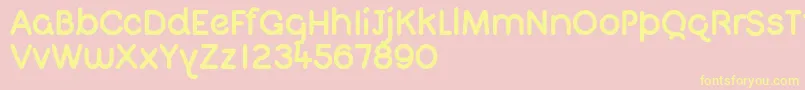 QuigletFree Font – Yellow Fonts on Pink Background