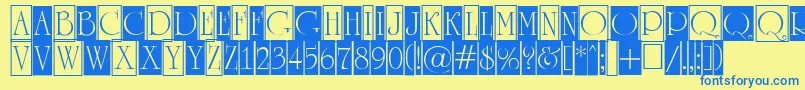 ARomanusttlcmd1cb Font – Blue Fonts on Yellow Background