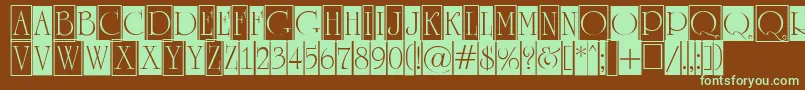 ARomanusttlcmd1cb Font – Green Fonts on Brown Background