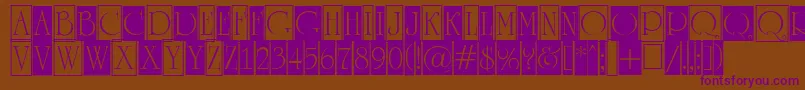 ARomanusttlcmd1cb-Schriftart – Violette Schriften auf braunem Hintergrund
