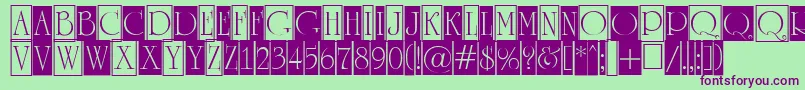 ARomanusttlcmd1cb Font – Purple Fonts on Green Background