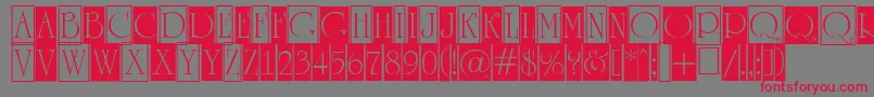 ARomanusttlcmd1cb-Schriftart – Rote Schriften auf grauem Hintergrund