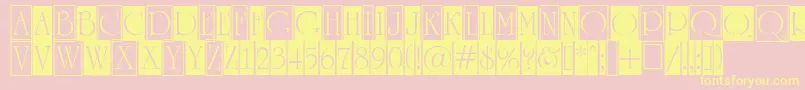 ARomanusttlcmd1cb-Schriftart – Gelbe Schriften auf rosa Hintergrund