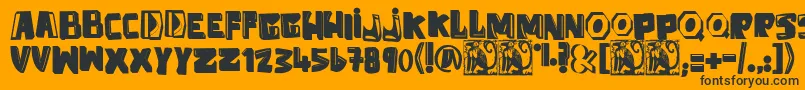 Police AntiFolk – polices noires sur fond orange