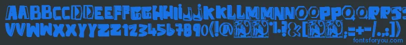 AntiFolk Font – Blue Fonts on Black Background