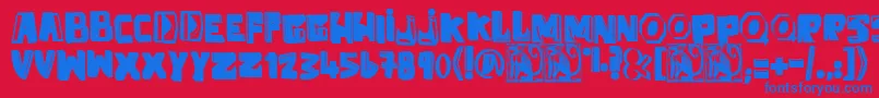 AntiFolk Font – Blue Fonts on Red Background